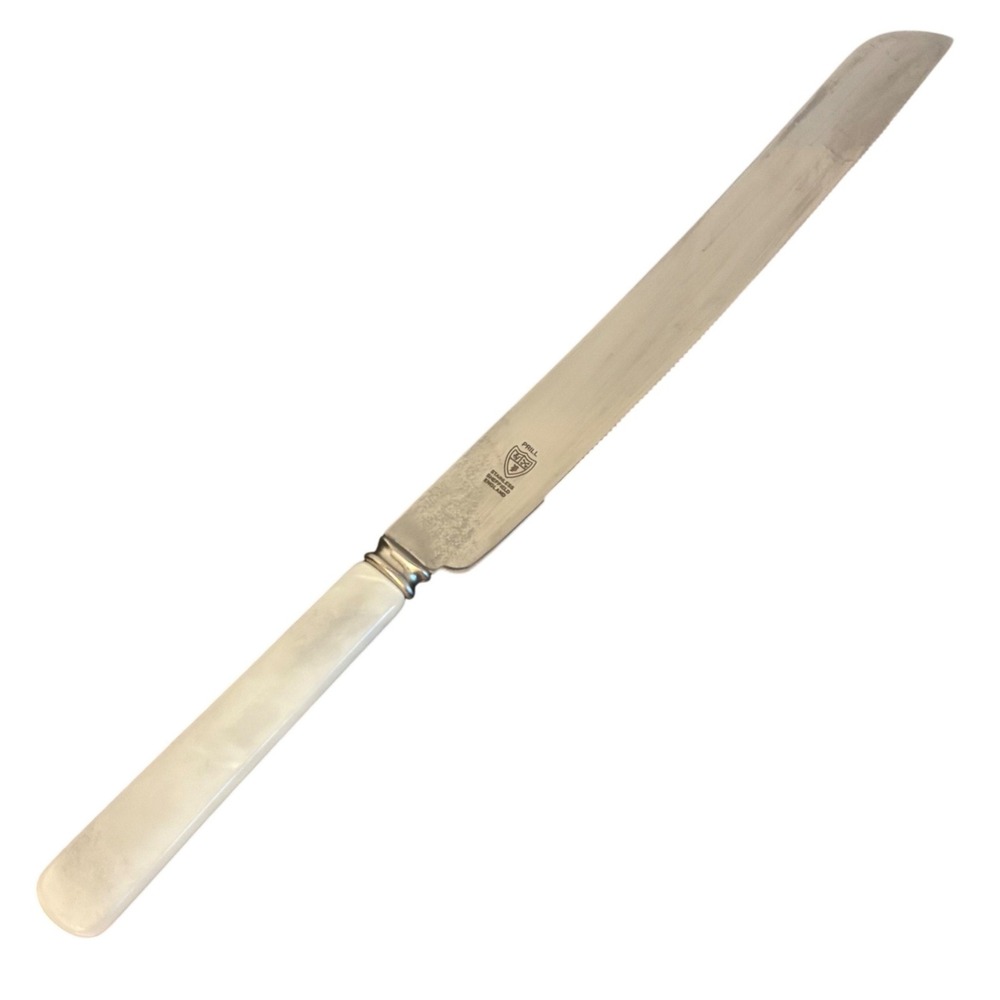 Prill Sheffield England | Stainless Steel Serrated Bread Knife Cream Handle 12"